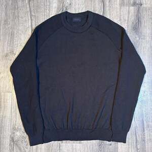 Dilling Organic Merino Wool Sweater Large Black Crewneck Knit